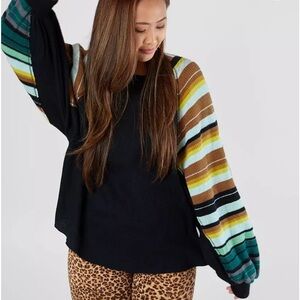 Free People Rainbow Dreams Parachute Sleeve Top size Medium